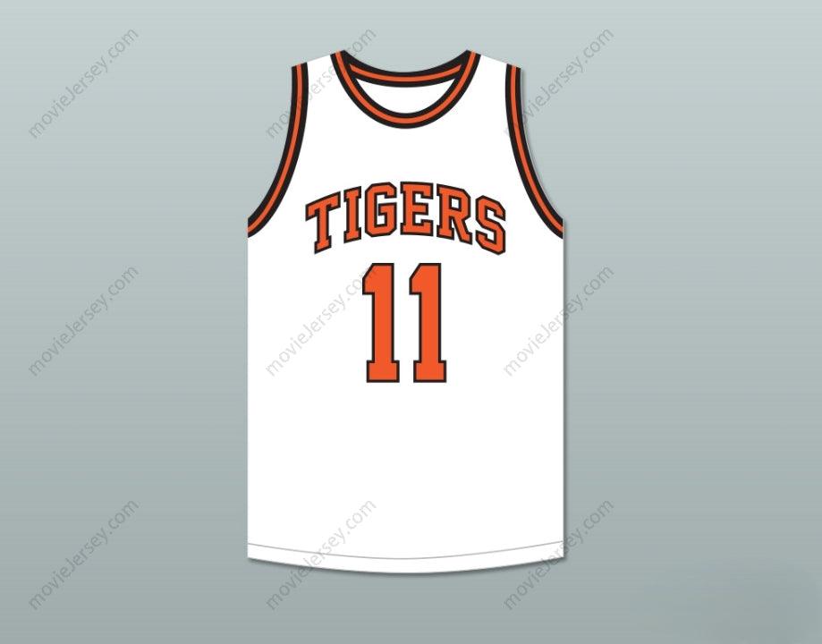 CUSTOM ANY Name Number DETLEF SCHREMPF 11  HIGH SCHOOL TIGERS WHITE BASKETBALL JERSEY 2 Top Stitched S-6XL