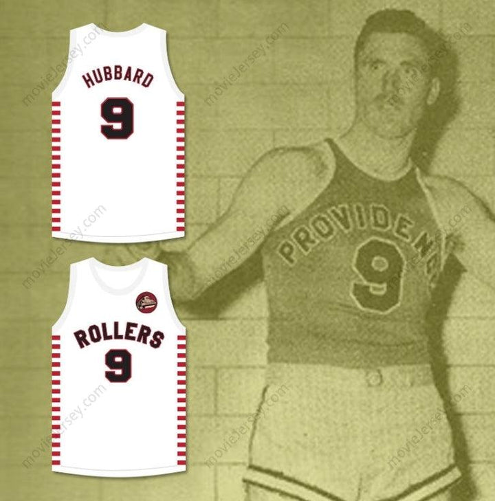 CUSTOM ANY Name Number BOB HUBBARD 9 PROVIDENCE STEAMROLLERS WHITE BASKETBALL JERSEY WITH PATCH 1 Top Stitched S-6XL