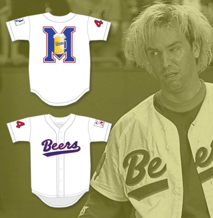 Custom Any Name Number JOE COOPER 44  BEERS LOGO BASEKETBALL WHITE BASEBALL JERSEY Top Stitched S-6XL