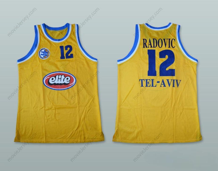 CUSTOM ANY Name Number VELIBOR RADOVIC 12 MACCABI TEL AVIV ISRAEL BASKETBALL JERSEY Top Stitched S-6XL