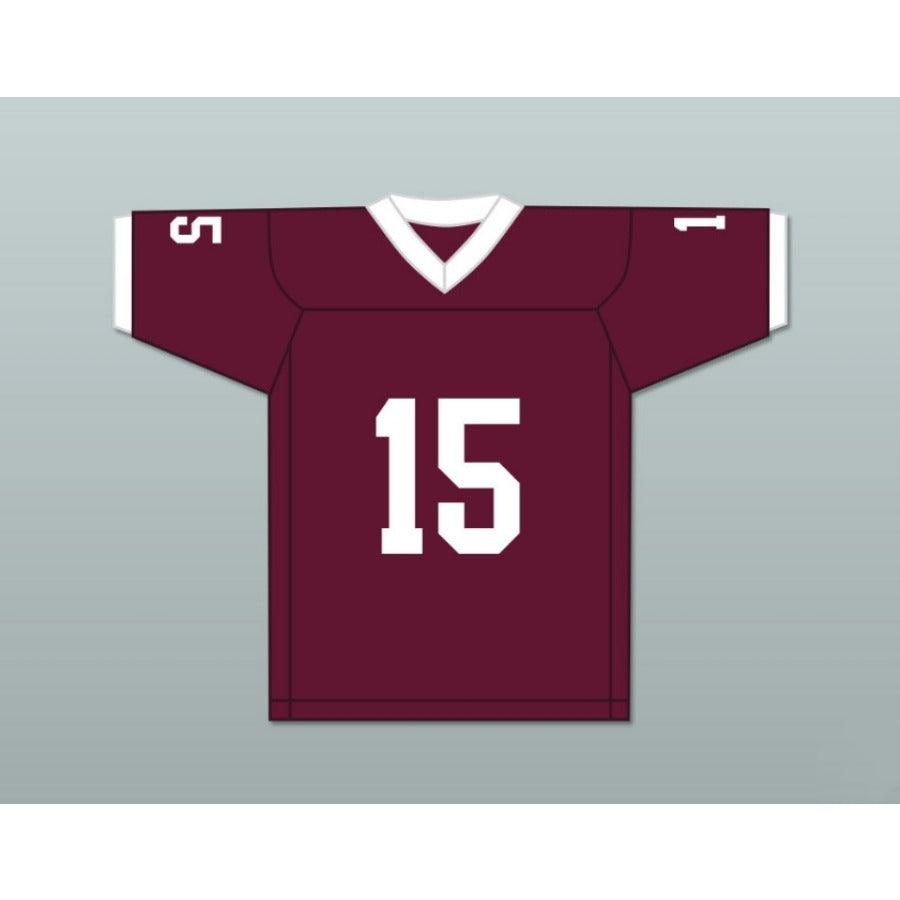 CUSTOM ANY Name Number WHITE PLAYER 15 BRISTOL CENTRAL RAMS MAROON Football Jersey Top Stitched S-6XL