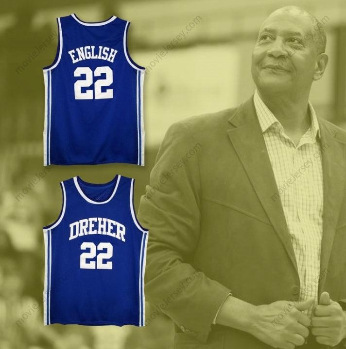 CUSTOM ANY Name Number ALEX ENGLISH 22 DREHER HIGH SCHOOL BLUE DEVILS BASKETBALL JERSEY Top Stitched S-6XL