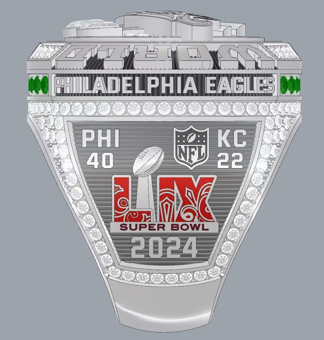 2024 -2025 Barkley Hurts SB Eagle Championship Title Band W Box Ring