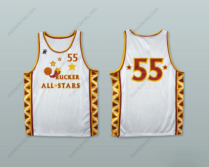 CUSTOM ANY Name Number 1996 HOT CHILE STYLE RUCKER ALL STARS 55 WHITE BASKETBALL JERSEY Top Stitched S-6XL