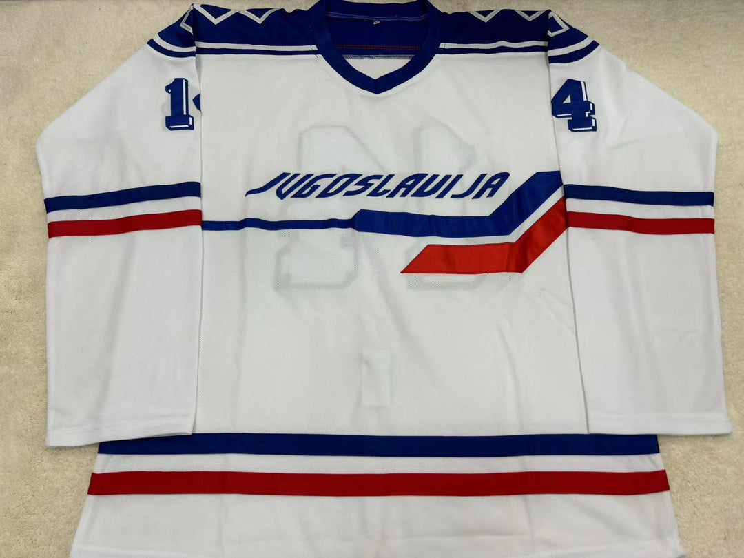 Custom Any Name Number 1991 Yugoslavia National Team White Hockey Jersey Top Stitched S-6XL