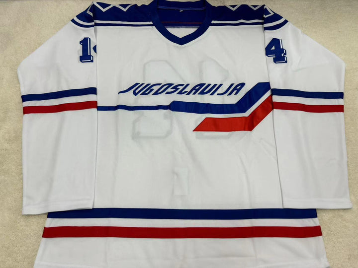 Custom Any Name Number 1991 Yugoslavia National Team White Hockey Jersey Top Stitched S-6XL