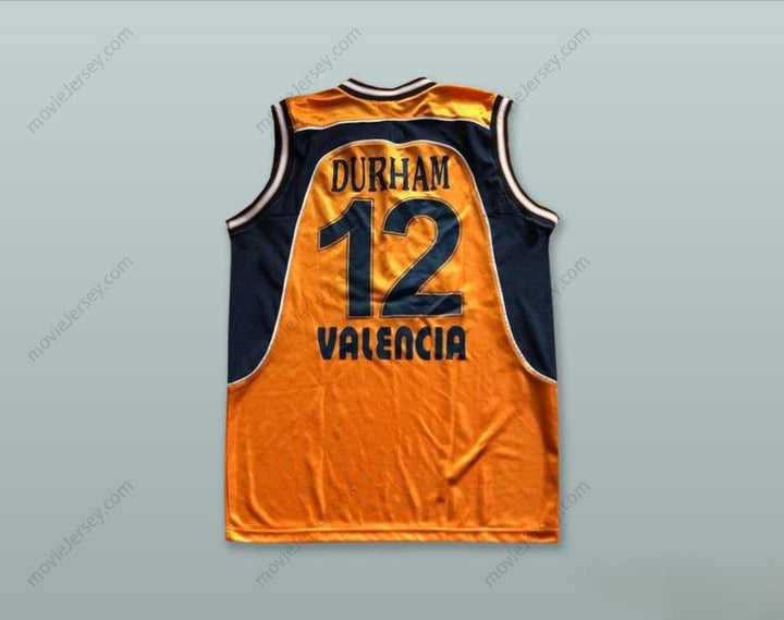 CUSTOM ANY Name Number PAT DURHAM 12 PAMESA VALENCIA ORANGE BASKETBALL JERSEY Top Stitched S-6XL