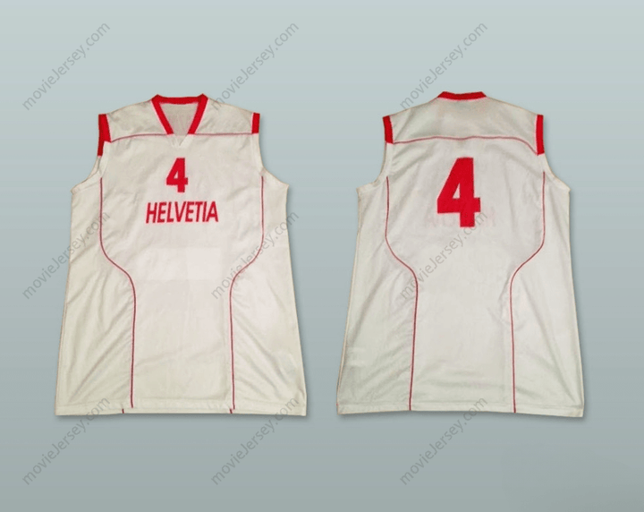 CUSTOM ANY Name Number SWITZERLAND HELVETIA 4 NATIONAL TEAM WHITE BASKETBALL JERSEY Top Stitched S-6XL