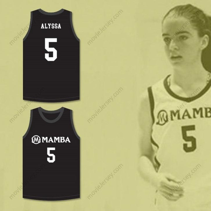 CUSTOM ANY Name Number ALYSSA 5 MAMBA BALLERS BLACK BASKETBALL JERSEY Top Stitched S-6XL
