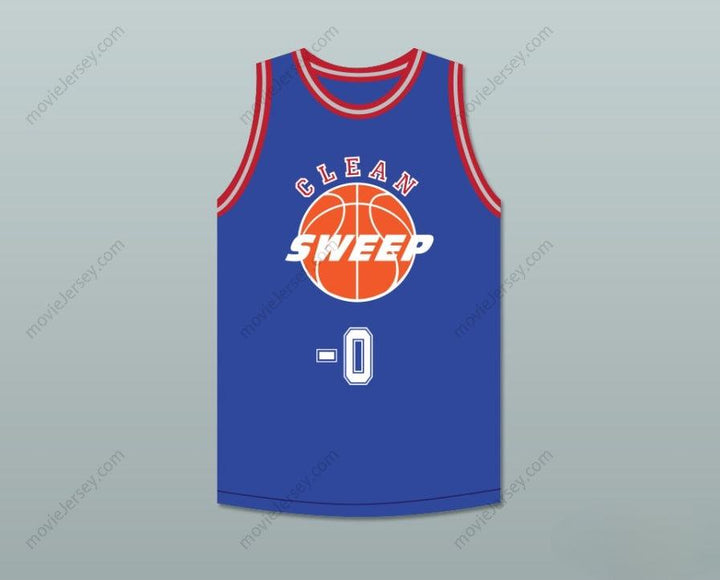 CUSTOM ANY Name Number ERNEST P. WORRELL 0 CLEAN SWEEP DELUXE BLUE BASKETBALL JERSEY SLAM DUNK ERNEST 2 Top Stitched S-6XL