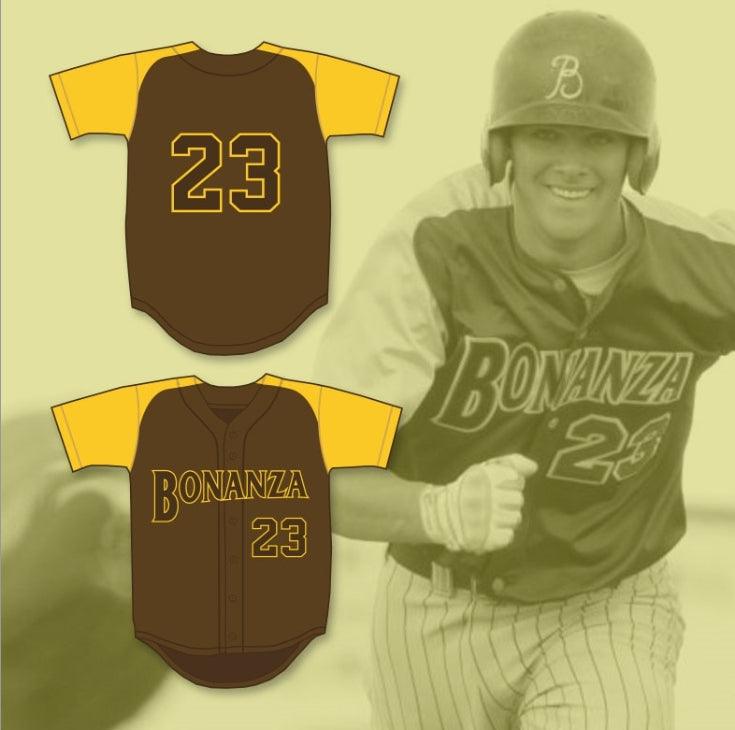 Custom Any Name Number KRIS BRYANT 23 BONANZA HIGH SCHOOL   BROWN BASEBALL JERSEY 1 Top Stitched S-6XL