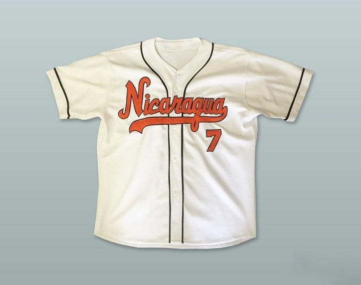 Custom Any Name Number NICARAGUA 7 WHITE BASEBALL JERSEY Top Stitched S-6XL