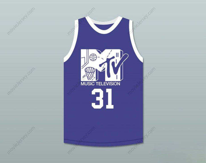 CUSTOM ANY Name Number REGGIE MILLER 31 BASKETBALL JERSEY FIRST ANNUAL ROCK N' JOCK B-BALL JAM 1991 Top Stitched S-6XL