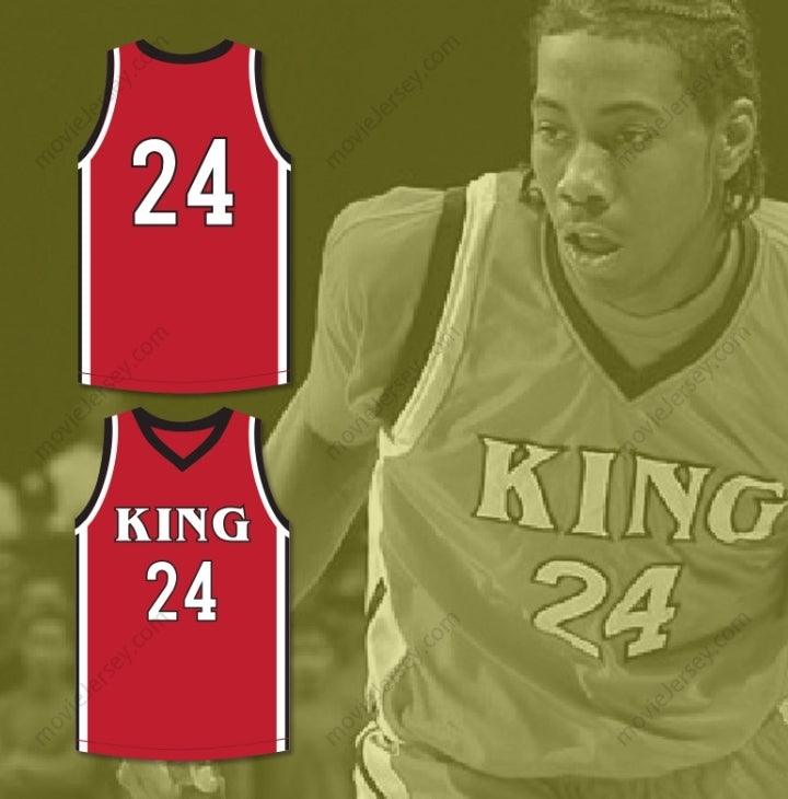 CUSTOM ANY Name Number KAWHI LEONARD 24 MARTIN LUTHER KING HIGH SCHOOL  RED BASKETBALL JERSEY 3 Top Stitched S-6XL