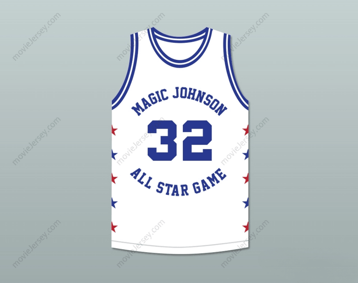CUSTOM ANY Name Number HERB WILLIAMS 32 MAGIC JOHNSON ALL STAR GAME WHITE BASKETBALL JERSEY 1989 MIDSUMMER NIGHT'S MAGIC CHARITY EVENT Top Stitched S-6XL