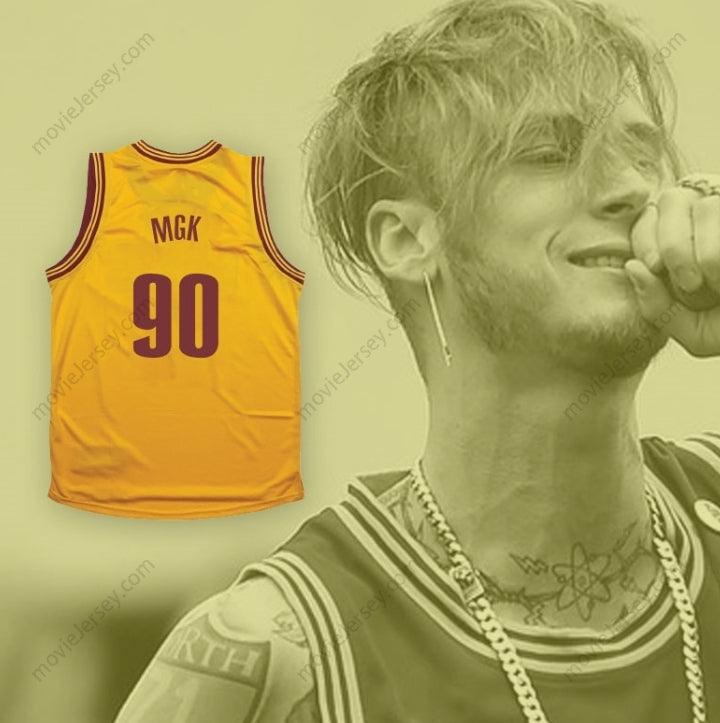 CUSTOM ANY Name Number MGK 90 YELLOW BASKETBALL JERSEY Top Stitched S-6XL