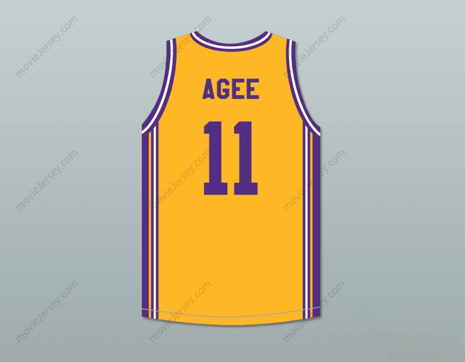 CUSTOM ANY Name Number ARTHUR AGEE 11 JOHN MARSHALL METROPOLITAN HIGH SCHOOL COMMANDOS YELLOW BASKETBALL JERSEY HOOP DREAMS Top Stitched S-6XL