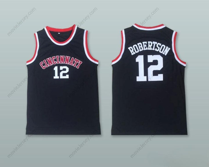 CUSTOM ANY Name Number OSCAR ROBERTSON 12  BLACK BASKETBALL JERSEY Top Stitched S-6XL