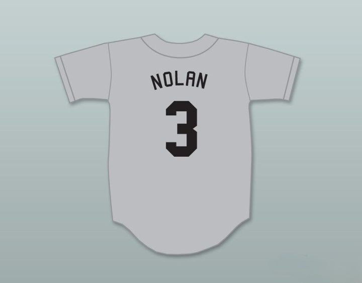 Custom Any Name Number SPIKE NOLAN 3   GRAY BASEBALL JERSEY BREWSTER'S MILLIONS Top Stitched S-6XL