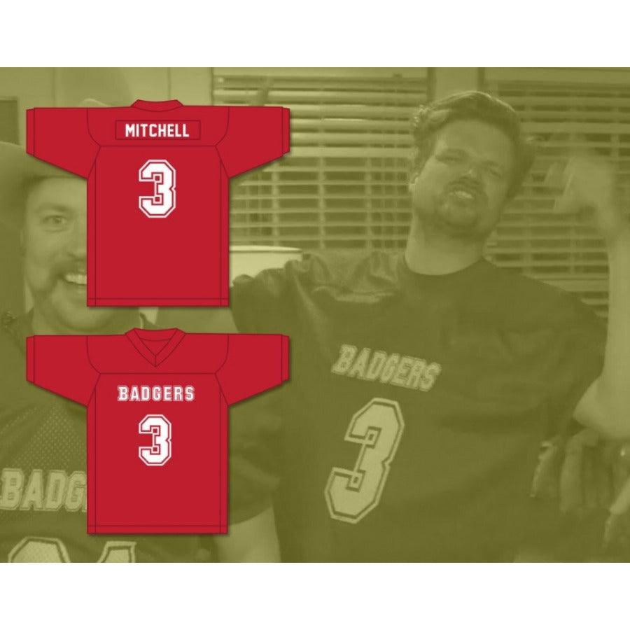CUSTOM ANY Name Number MITCHELL 3 PUTNAM BADGERS HIGH SCHOOL RED Football Jersey Top Stitched S-6XL