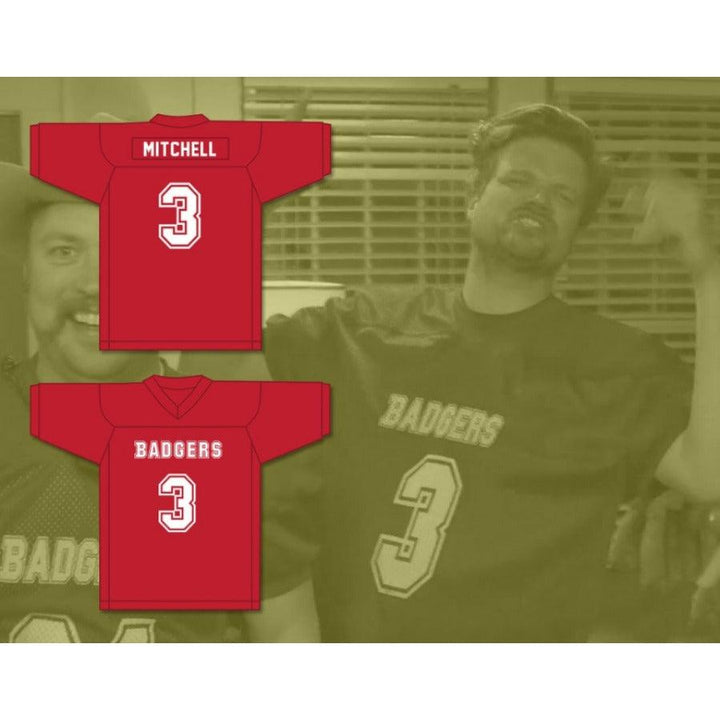 CUSTOM ANY Name Number MITCHELL 3 PUTNAM BADGERS HIGH SCHOOL RED Football Jersey Top Stitched S-6XL