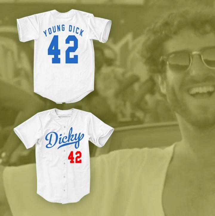 Custom Any Name Number LIL DICKY 42 WHITE BASEBALL JERSEY Top Stitched S-6XL