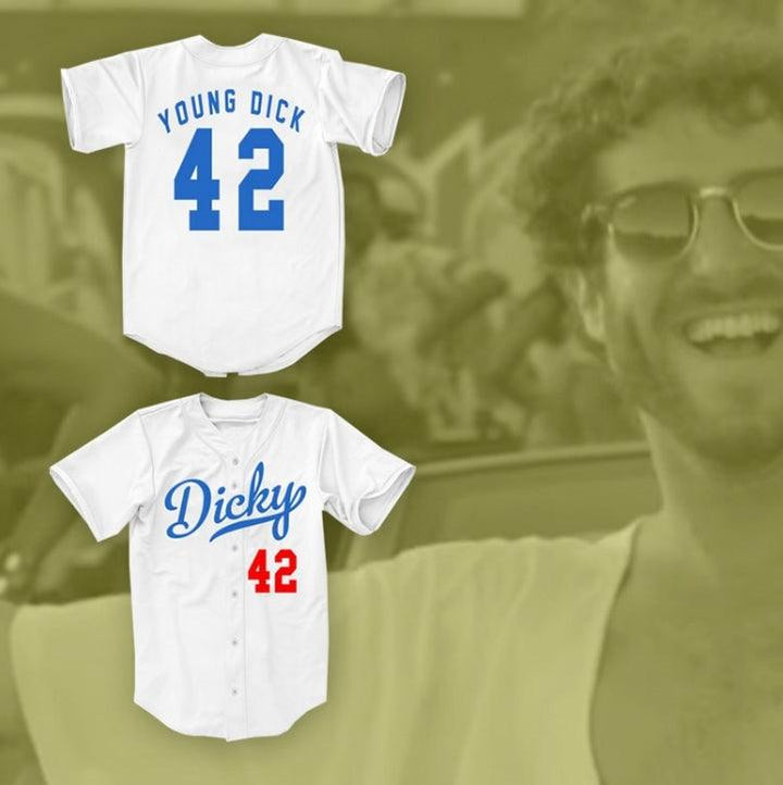 Custom Any Name Number LIL DICKY 42 WHITE BASEBALL JERSEY Top Stitched S-6XL