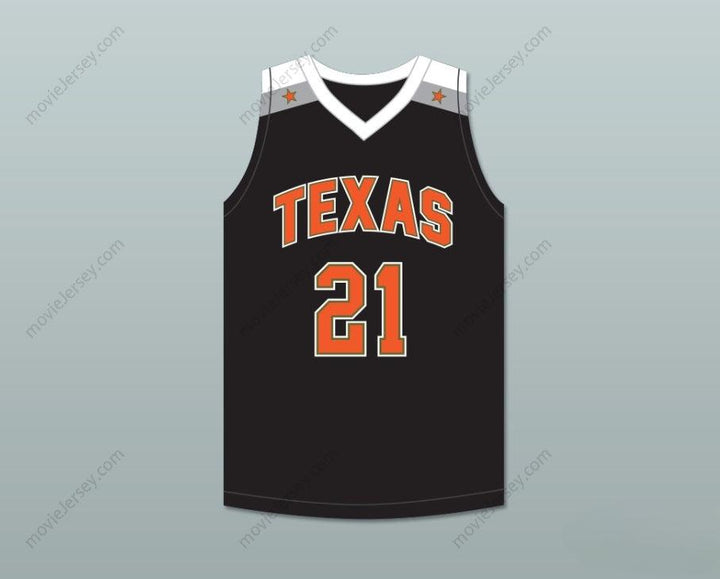 CUSTOM ANY Name Number ALEX CARUSO 21 TEXAS D1 AMBASSADORS  BLACK BASKETBALL JERSEY 1 Top Stitched S-6XL
