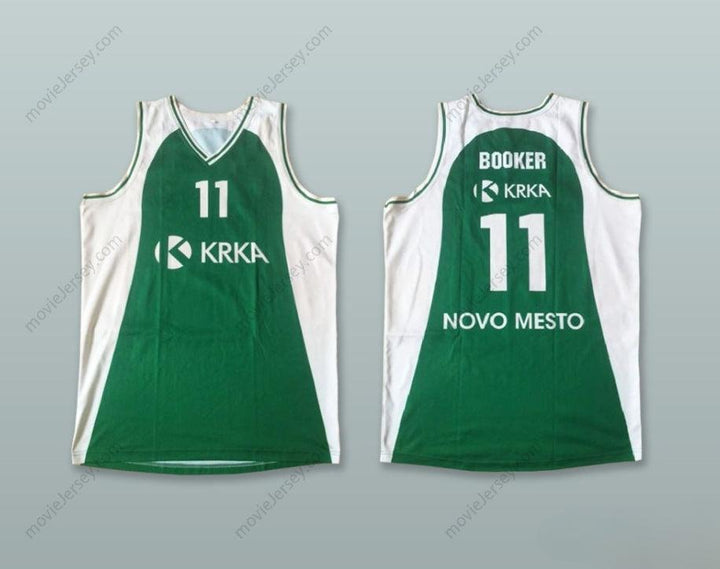 CUSTOM ANY Name Number BOOKER 11 KK KRKA NOVO MESTO SLOVENIA GREEN BASKETBALL JERSEY Top Stitched S-6XL