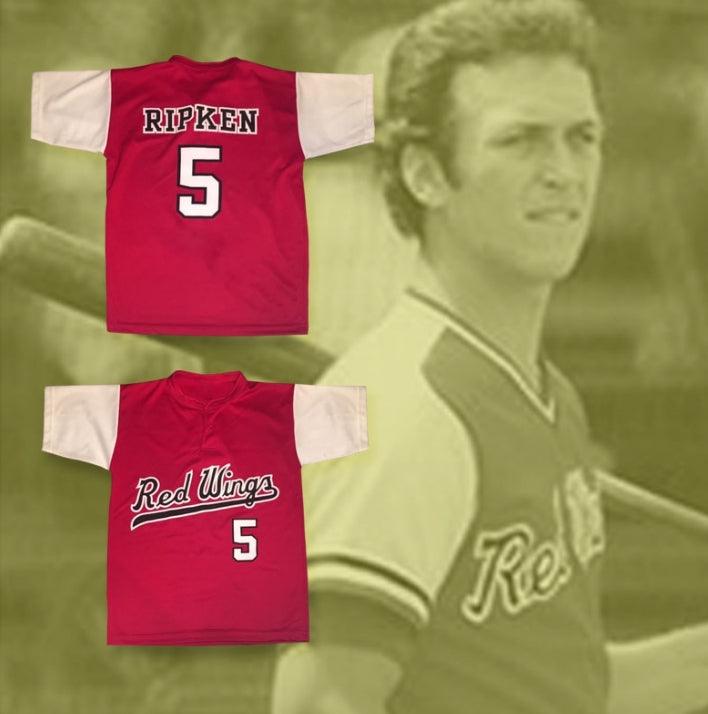 Custom Any Name Number CAL RIPKEN JR. 5  RED WINGS RED BASEBALL JERSEY Top Stitched S-6XL