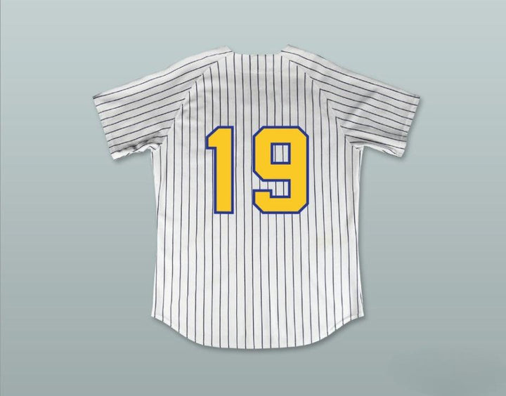Custom Any Name Number AARON JUDGE 19 LINDEN HIGH SCHOOL LIONS WHITE PINSTRIPED BASEBALL JERSEY 1 Top Stitched S-6XL