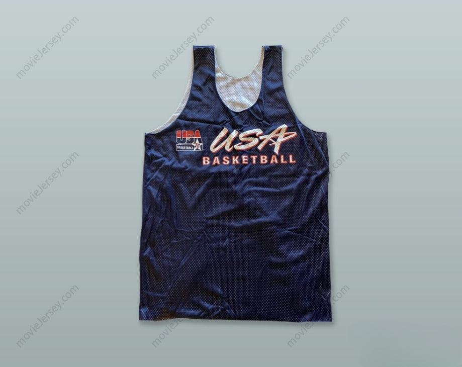 CUSTOM ANY Name Number USA BASKETBALL NAVY BLUE BASKETBALL JERSEY Top Stitched S-6XL