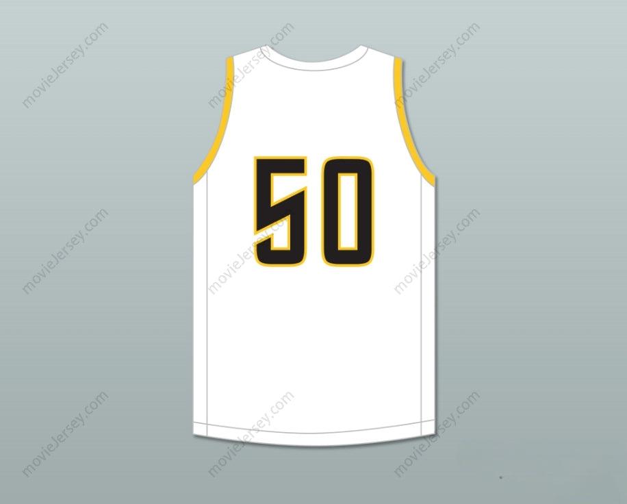 CUSTOM ANY Name Number DRAYMOND GREEN 50 SAGINAW HIGH SCHOOL TROJANS WHITE BASKETBALL JERSEY 1 Top Stitched S-6XL