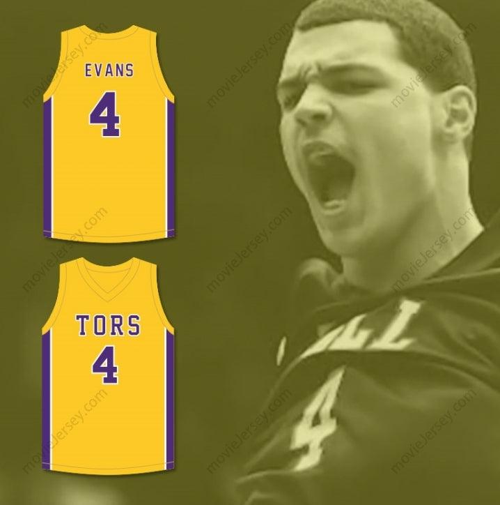 CUSTOM ANY Name Number MIKE EVANS 4 BALL HIGH SCHOOL TORS YELLOW GOLD BASKETBALL JERSEY Top Stitched S-6XL