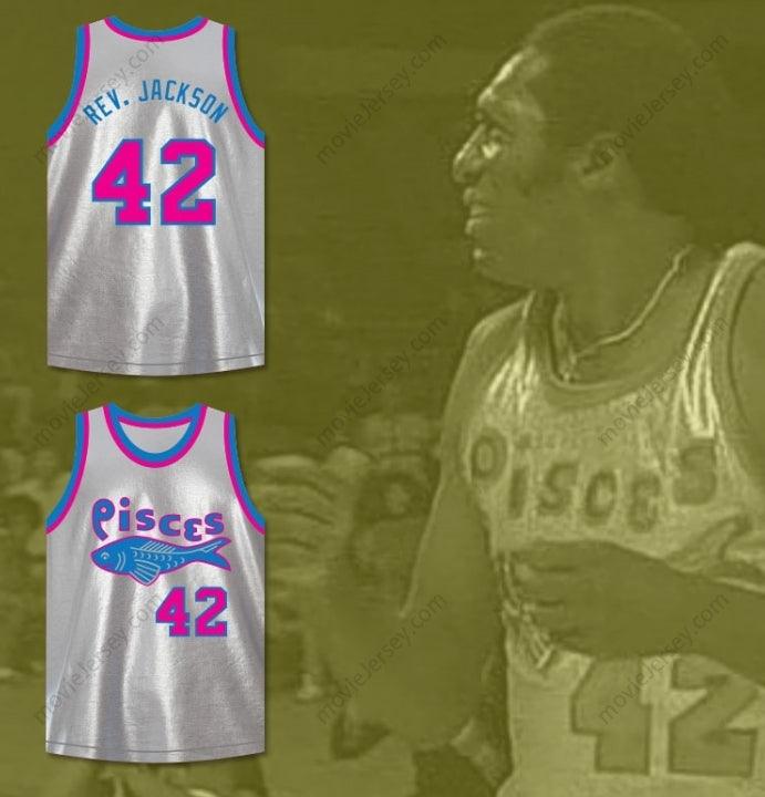 CUSTOM ANY Name Number REVEREND GRADY JACKSON 42  PISCES BASKETBALL JERSEY THE FISH THAT SAVED  Top Stitched S-6XL