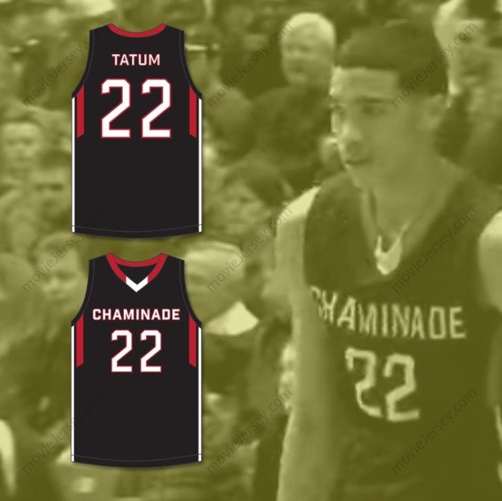 CUSTOM ANY Name Number JAYSON TATUM 22 CHAMINADE COLLEGE PREPARATORY SCHOOL RED DEVILS BLACK BASKETBALL JERSEY 2 Top Stitched S-6XL