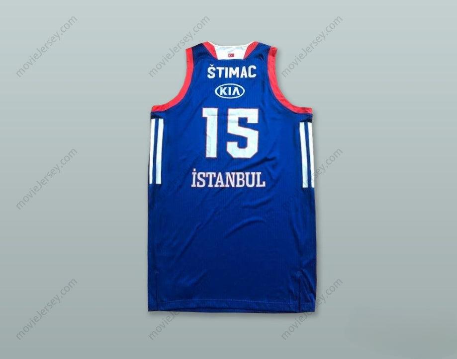 CUSTOM ANY Name Number VLADIMIR STIMAC 15 ANADOLU EFES SK ISTANBUL TURKEY BLUE BASKETBALL JERSEY Top Stitched S-6XL