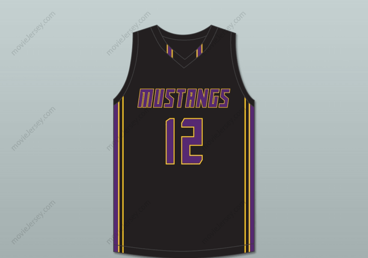 Custom Any Name Max Christie 12 Rolling Meadows High School Mustangs Black Basketball Jersey 2 Top Stitched S-6XL