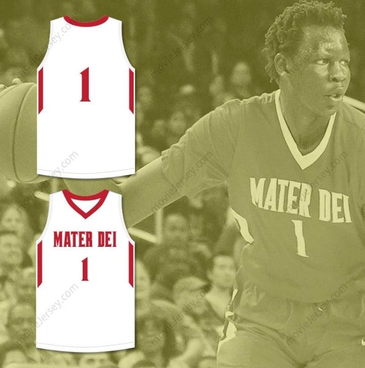 CUSTOM ANY Name Number BOL BOL 1 MATER DEI HIGH SCHOOL WHITE BASKETBALL JERSEY 1 Top Stitched S-6XL