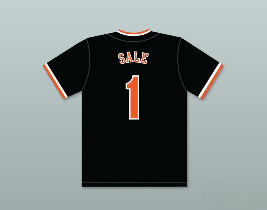 Custom Any Name Number CHRIS SALE 1  SENIOR HIGH SCHOOL DREADNAUGHTS BLACK BASEBALL JERSEY 2 Top Stitched S-6XL