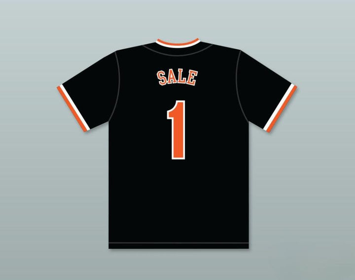 Custom Any Name Number CHRIS SALE 1  SENIOR HIGH SCHOOL DREADNAUGHTS BLACK BASEBALL JERSEY 2 Top Stitched S-6XL