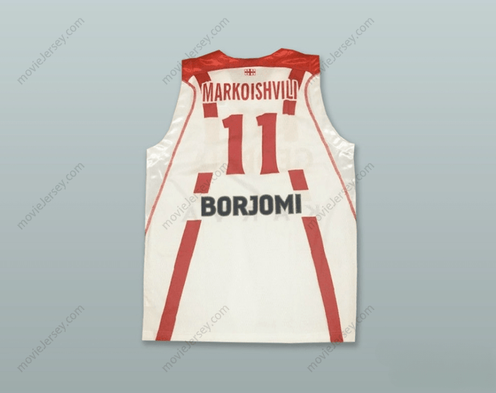 CUSTOM ANY Name Number MANUCHAR MARKOISHVILI 11 GEORGIA WHITE BASKETBALL JERSEY Top Stitched S-6XL