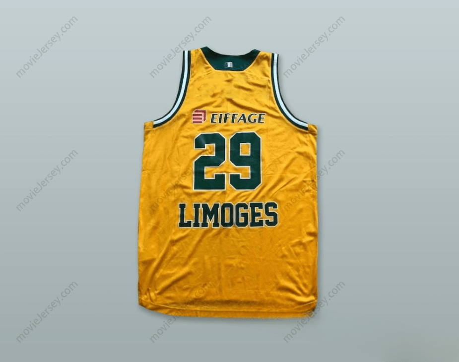 CUSTOM ANY Name Number LIMOGES FRANCE 29 YELLOW BASKETBALL JERSEY Top Stitched S-6XL