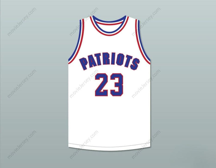 CUSTOM ANY Name Number NOAH GREGGORY 23 WILL FOSTER HIGH SCHOOL PATRIOTS WHITE BASKETBALL JERSEY THE RED SNEAKERS Top Stitched S-6XL