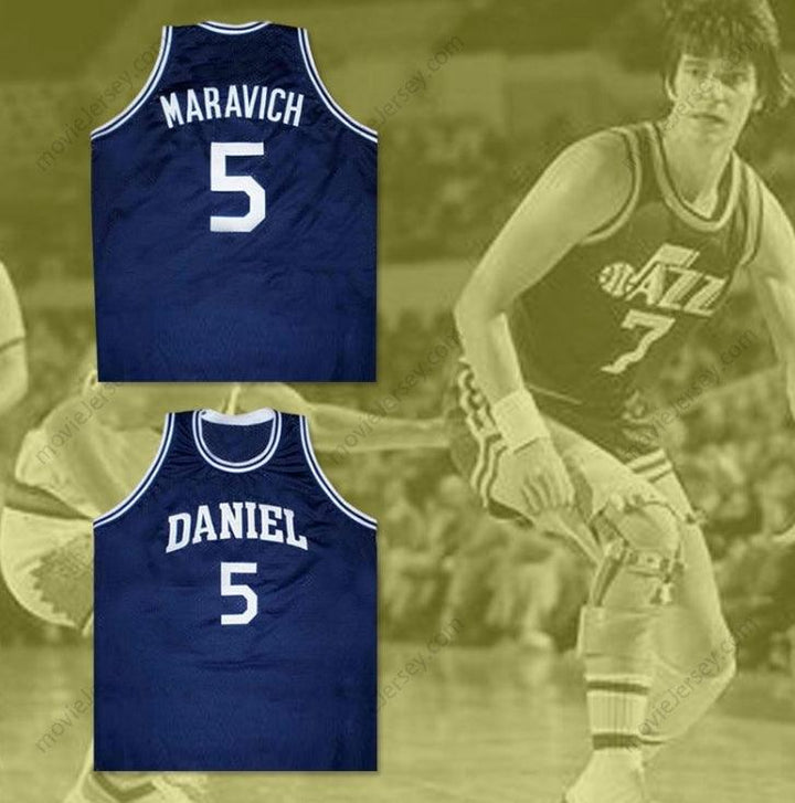 CUSTOM ANY Name Number PETE MARAVICH DANIEL HIGH SCHOOL BASKETBALL JERSEY NEW ANY SIZE Top Stitched S-6XL