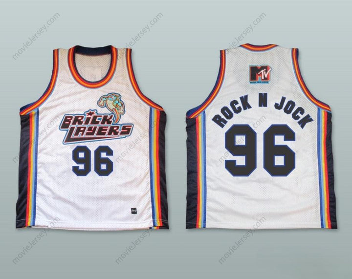 CUSTOM ANY Name Number ROCK N' JOCK 96 BRICKLAYERS BASKETBALL JERSEY SIXTH ANNUAL ROCK N' JOCK B-BALL JAM 1996 Top Stitched S-6XL