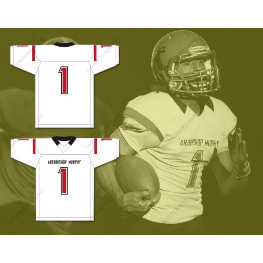 CUSTOM ANY Name Number KYLER GORDON 1 ARCHBISHOP MURPHY HIGH SCHOOL WILDCATS WHITE Football Jersey Top Stitched S-6XL