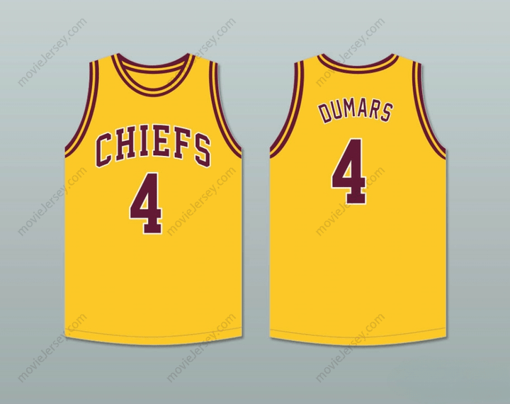 CUSTOM ANY Name Number JOE DUMARS 4  CENTRAL HIGH SCHOOL CHIEFS YELLOW GOLD BASKETBALL JERSEY 1 Top Stitched S-6XL