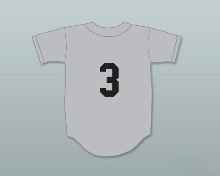 Custom Any Name Number JOHN CANDY SPIKE NOLAN 3   GRAY BASEBALL JERSEY BREWSTER'S MILLIONS Top Stitched S-6XL