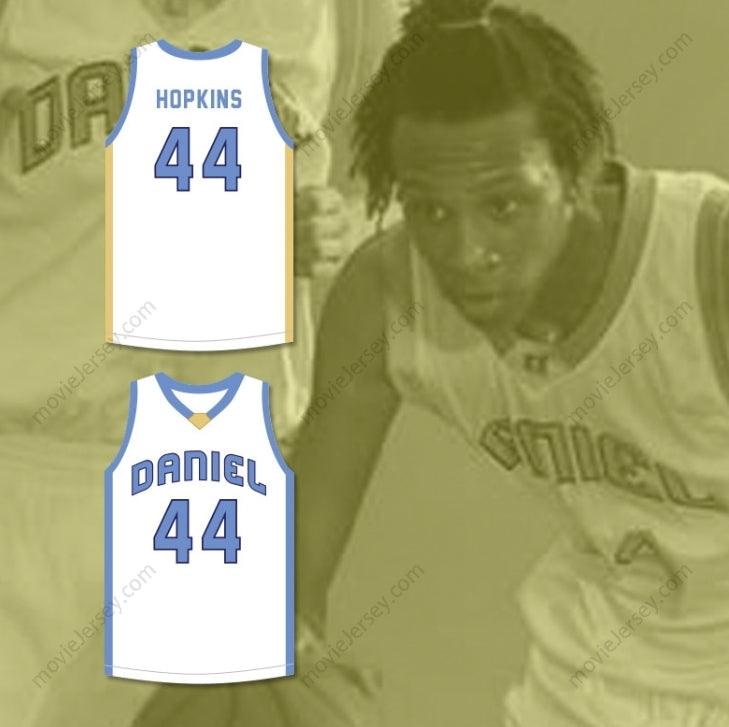 CUSTOM ANY Name Number DEANDRE HOPKINS 44 D. W. DANIEL HIGH SCHOOL LIONS WHITE BASKETBALL JERSEY Top Stitched S-6XL